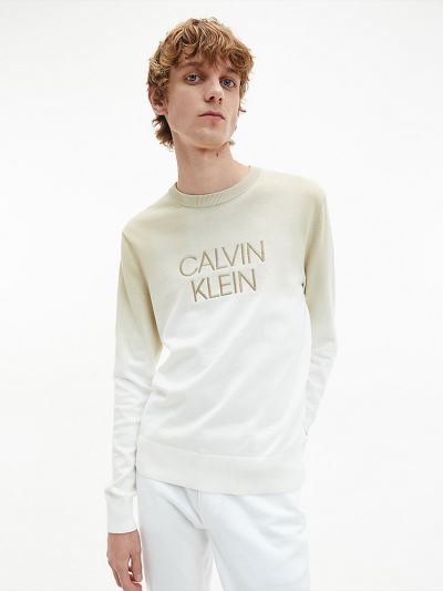 Calvin Klein Ruhák HU365125 | Calvin Klein Cotton Blend Dip Dye Férfi Pulóver Szürke